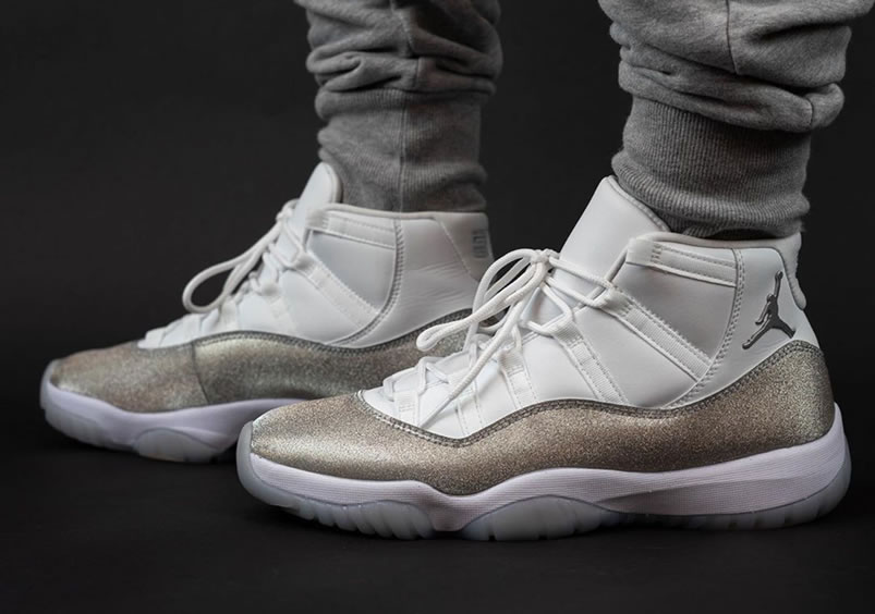 Air Jordan 11 Retro Wmns Metallic Silver Vast Grey On Feet Ar0715 100 (1) - newkick.app