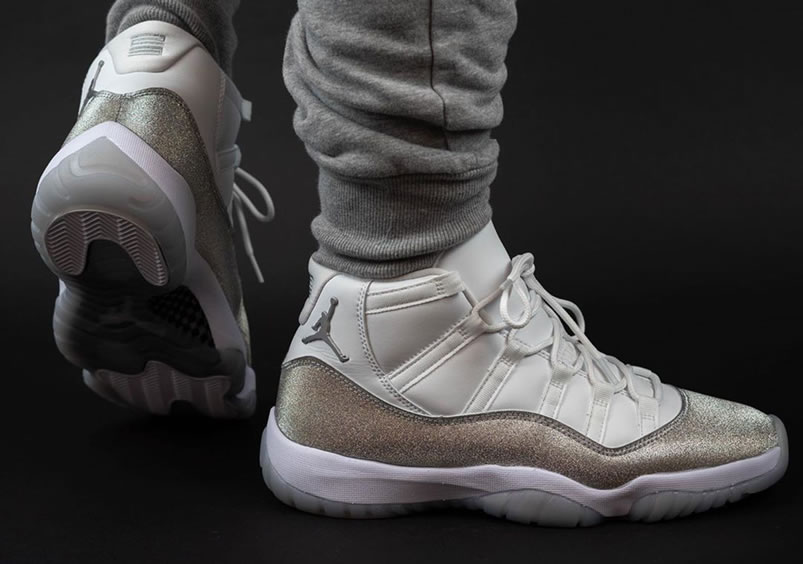 Air Jordan 11 Retro Wmns Metallic Silver Vast Grey On Feet Ar0715 100 (4) - newkick.app