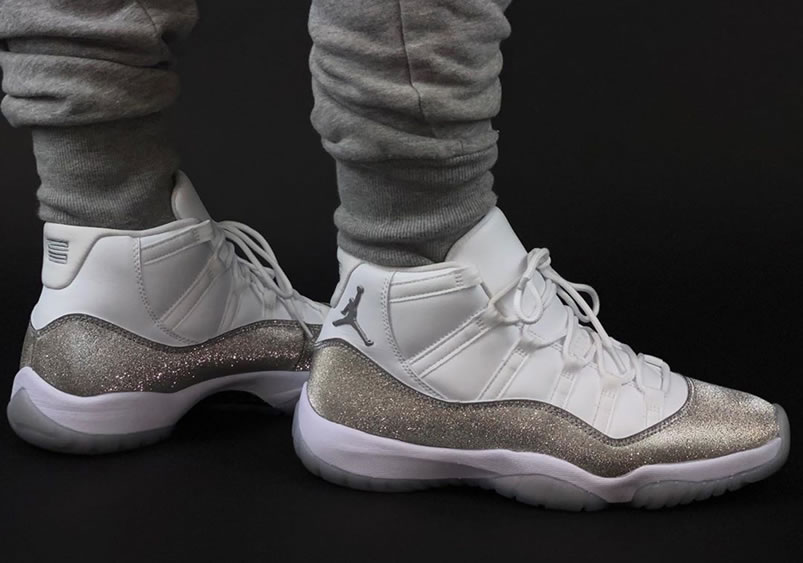 Air Jordan 11 Retro Wmns Metallic Silver Vast Grey On Feet Ar0715 100 (5) - newkick.app