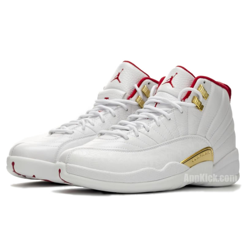 Air Jordan 12 Fiba 2019 White University Red Gold 130690 107 (1) - newkick.app