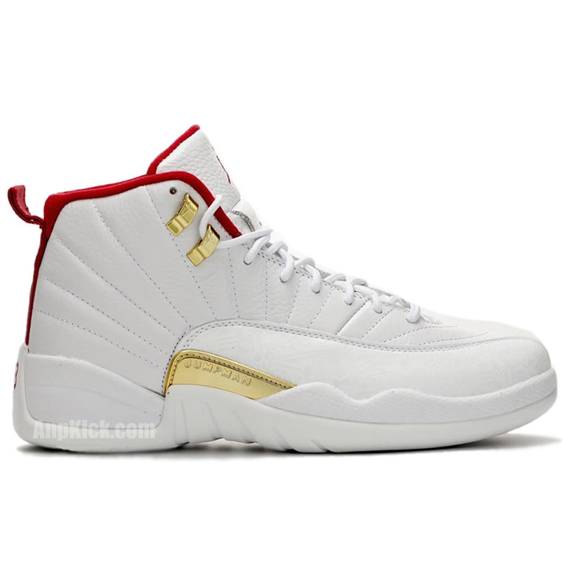 Air Jordan 12 Fiba 2019 White University Red Gold 130690 107 (2) - newkick.app