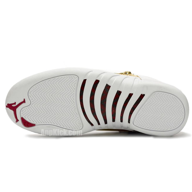 Air Jordan 12 Fiba 2019 White University Red Gold 130690 107 (5) - newkick.app