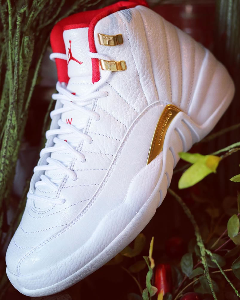 Air Jordan 12 Fiba 2019 White University Red Gold 130690 107 (7) - newkick.app