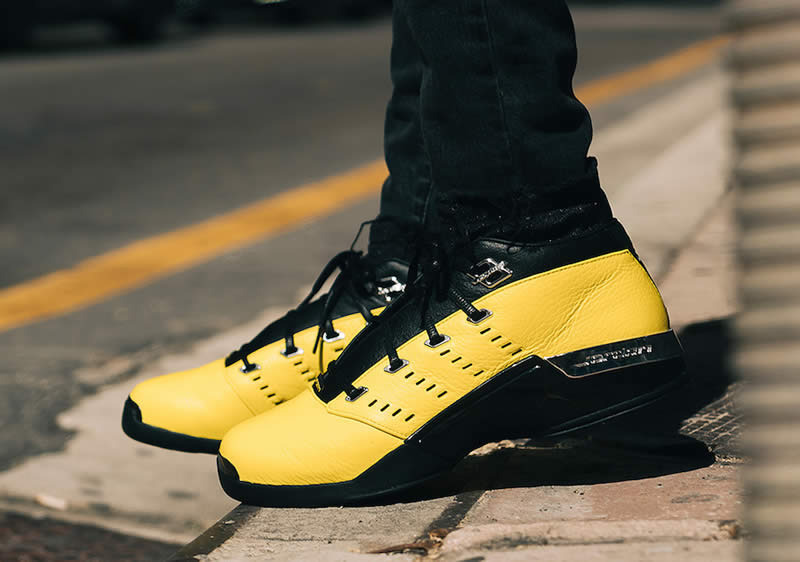 SoleFly x Air Jordan 17 Low 'Lightning' Shoes On Feet