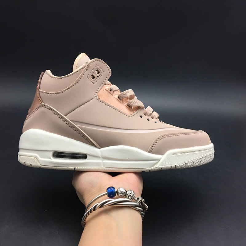 Air Jordan 3 'Particle Beige' SE Rose Gold Womens GS Size AH7859-205 Real Images