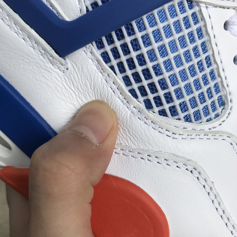 Air Jordan 4 Retro White Royal Orange Jordan 4 Custom Shoes 308497-171