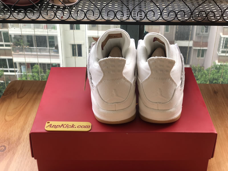 Levi's x Air Jordan 4 Retro 'White Denim' For Sale Behind Images