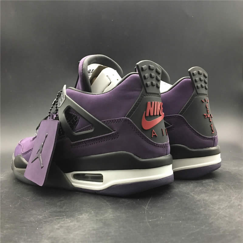 Travis Scott Air Jordan 4 Purple On Feet For Sale (2) - newkick.app