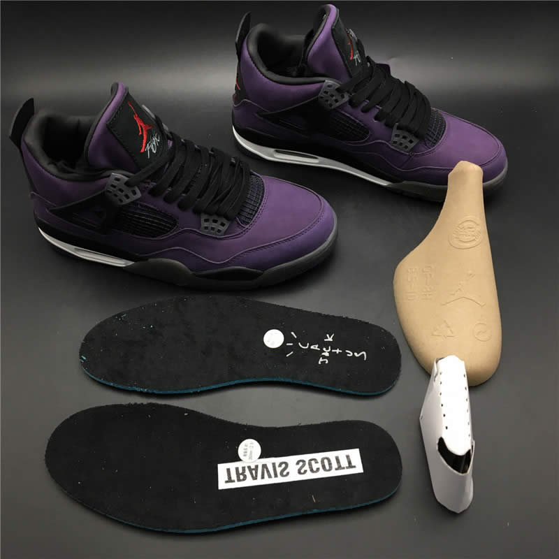 Travis Scott Air Jordan 4 Purple On Feet For Sale (4) - newkick.app