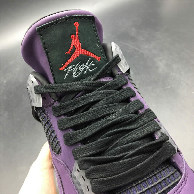 Travis Scott Air Jordan 4 Purple On Feet For Sale (6) - newkick.app