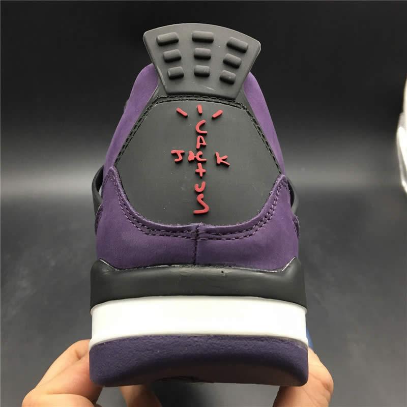 Travis Scott Air Jordan 4 Purple On Feet For Sale (7) - newkick.app