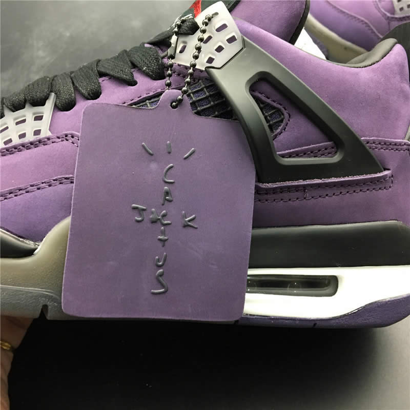 Travis Scott Air Jordan 4 Purple On Feet For Sale (8) - newkick.app