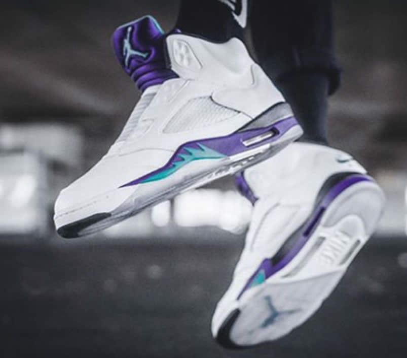 Air Jordan 5 Retro NRG 'Fresh Prince' White Grape On Feet AV3919-135