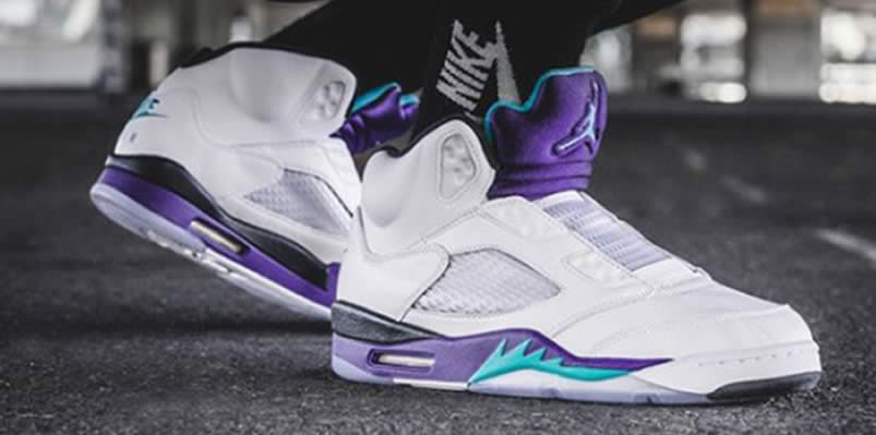 Air Jordan 5 Retro NRG 'Fresh Prince' White Grape On Feet AV3919-135