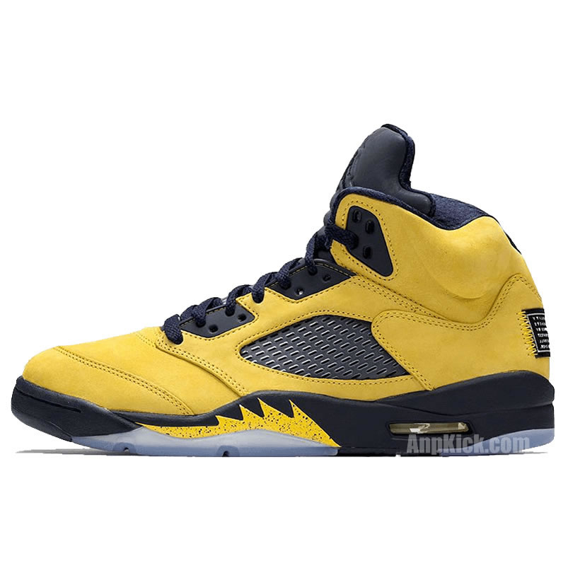 Air Jordan 5 Sp Yellow Michigan 2019 Inspire Cq9541 704 (1) - newkick.app