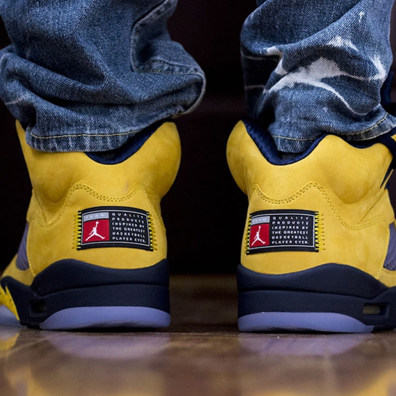 Air Jordan 5 Sp Yellow Michigan 2019 Inspire On Feet Cq9541 704 (2) - newkick.app