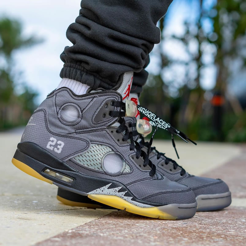 Off White Air Jordan 5 Black 2020 On Feet Release Date Ct8480 001 (2) - newkick.app