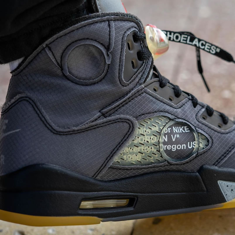 Off White Air Jordan 5 Black 2020 On Feet Release Date Ct8480 001 (8) - newkick.app