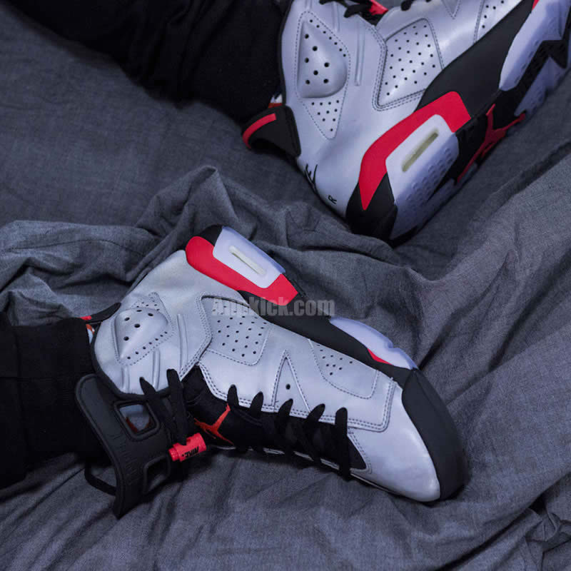 Air Jordan 6 Jsp 3m Reflective Silver Bugs Bunny Infrared Ci4072 001 On Feet (4) - newkick.app