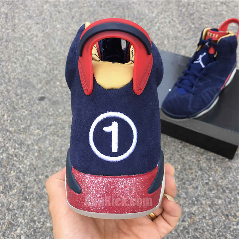 air jordan 6 retro db doernbecher navy blue and red detail image (7)