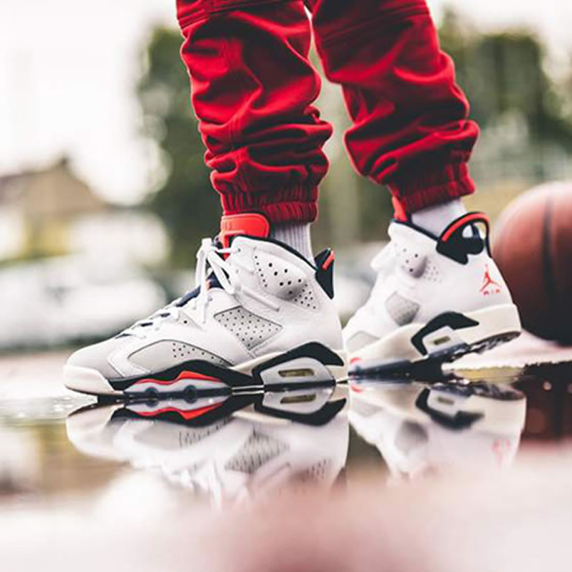 Air Jordan 6 Tinker Hatfield White Infrared On Feet 384664 104 (2) - newkick.app