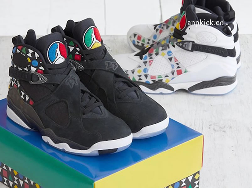 Air Jordan 8 Quai 54 Friends And Family Black White Aj8 Cj9218 001 Cj9218 100 (1) - newkick.app