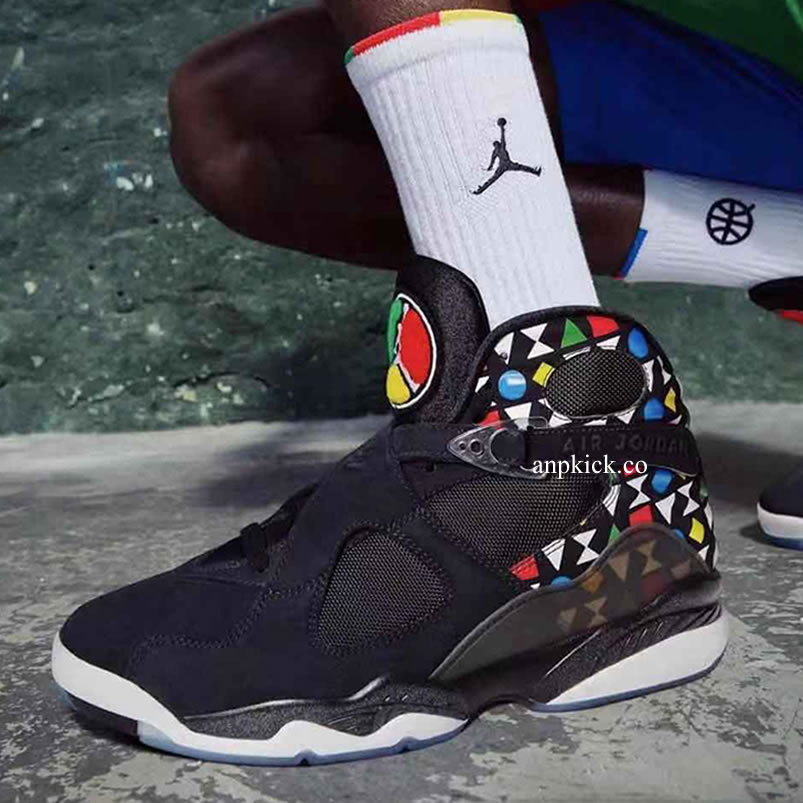 Air Jordan 8 Quai 54 On Feet Friends And Family Black White Aj8 Cj9218 001 (1) - newkick.app