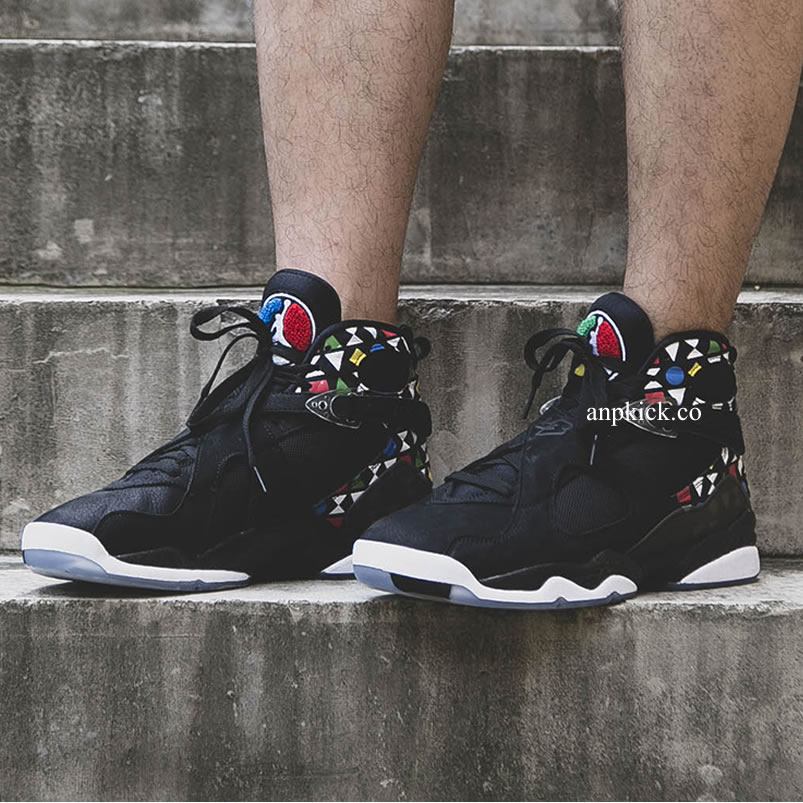 Air Jordan 8 Quai 54 On Feet Friends And Family Black White Aj8 Cj9218 001 (2) - newkick.app