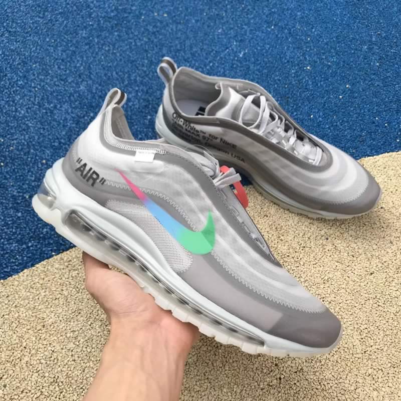 Off White Nike Air Max 97 Green Grey Mens Womens Shoes