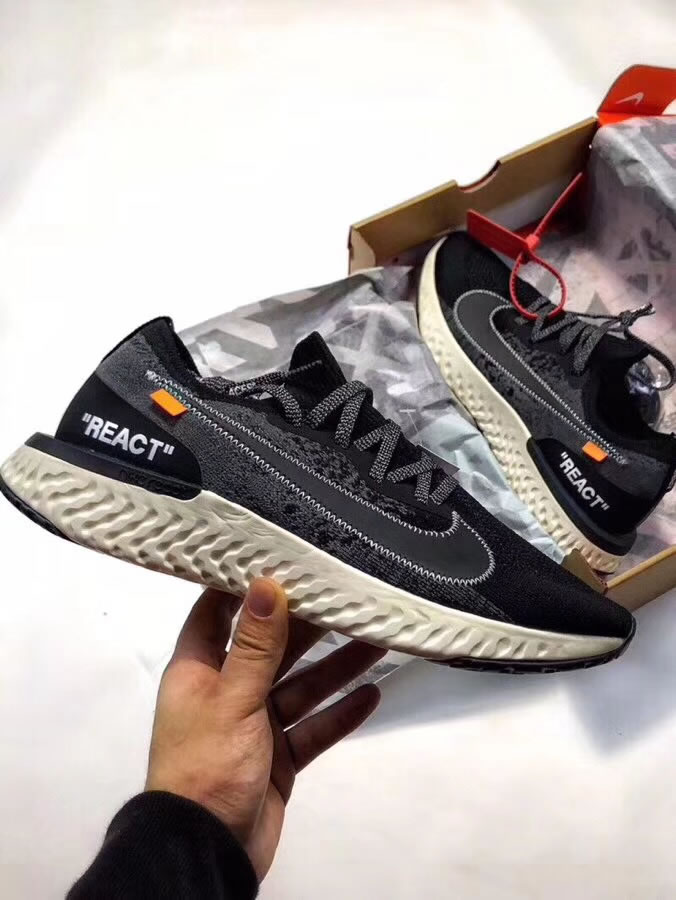 Off White x Nike Epic React Flyknit Black/White AQ0067-010