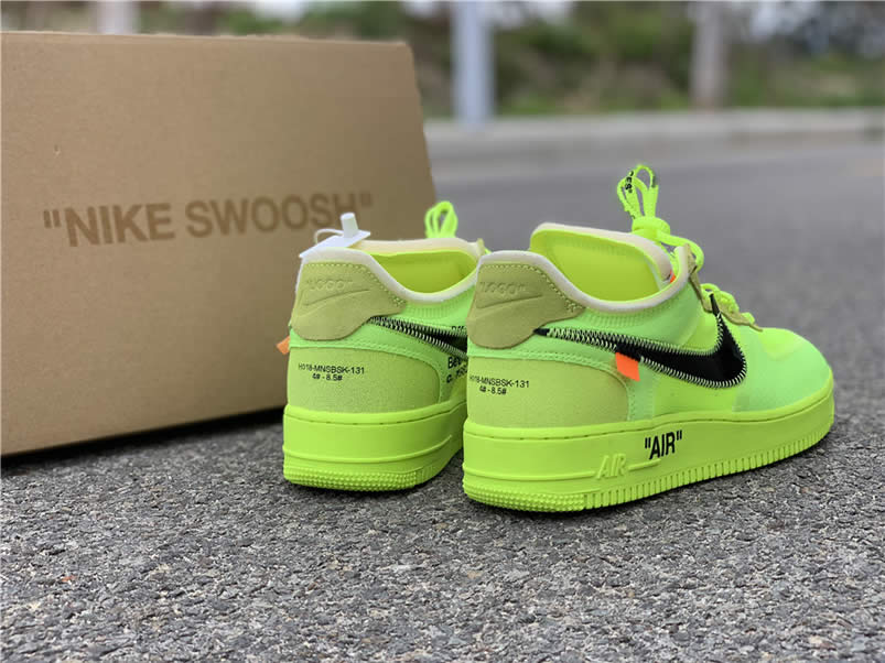 Off-White x Nike Air Force 1 Low 'Volt' Green Release Date AO4606-700 Pics