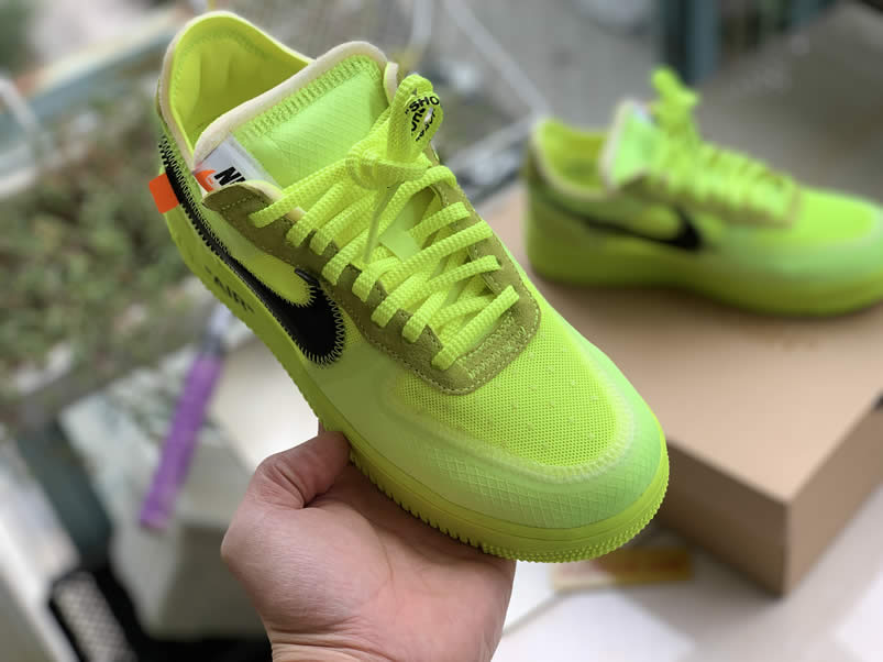 Off-White x Nike Air Force 1 Low 'Volt' Green Shoes AO4606-700 For Sale