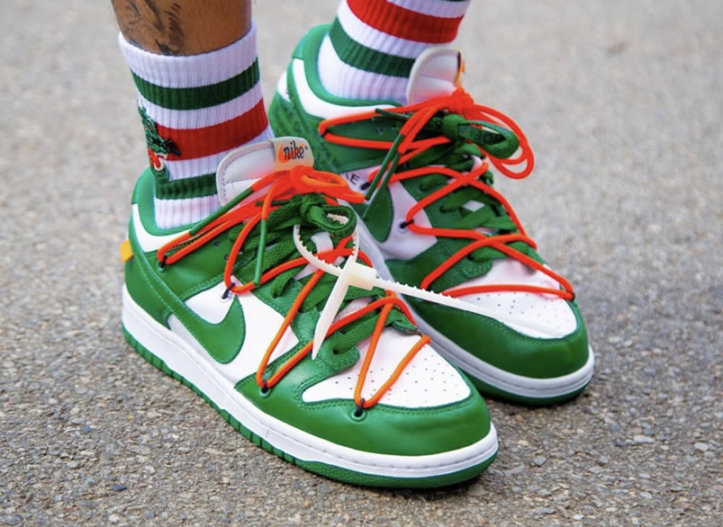 Off White Nike Dunk Low Pine Green On Feet Release Date Ct0856 100 (4) - newkick.app