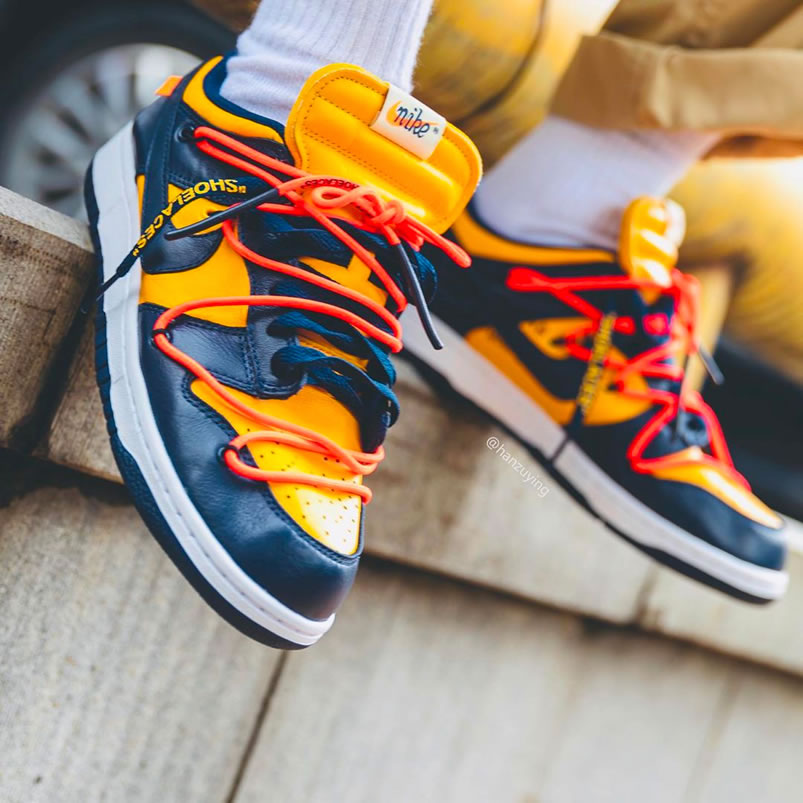 Off White Nike Dunk Low University Gold On Feet Release Date Ct0856 700 (3) - newkick.app