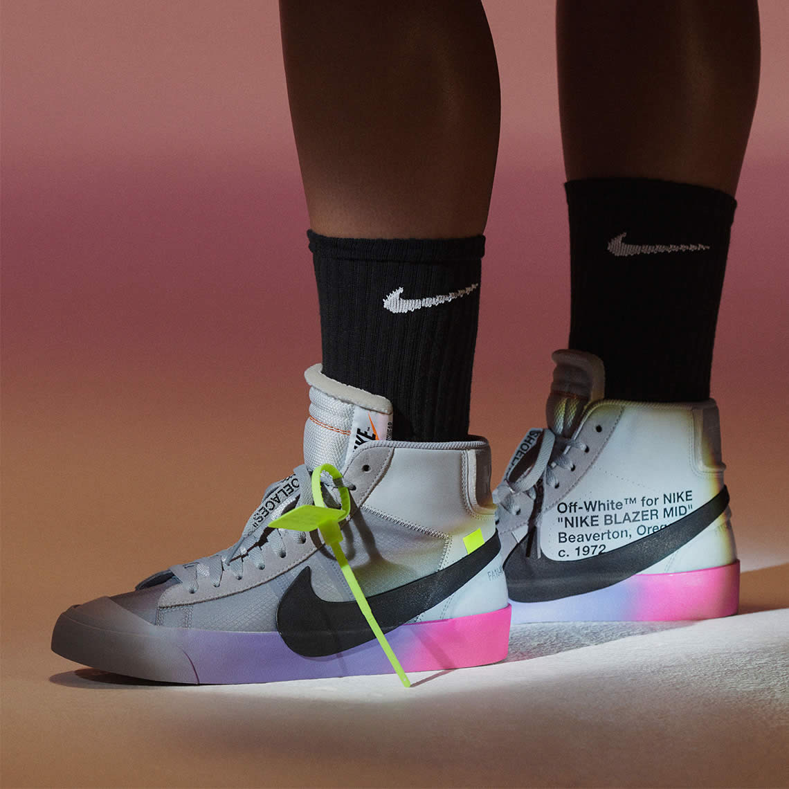 Serena Williams x OFF-WHITE x Nike Blazer Studio Mid 'Queen' On Feet AA3832-102