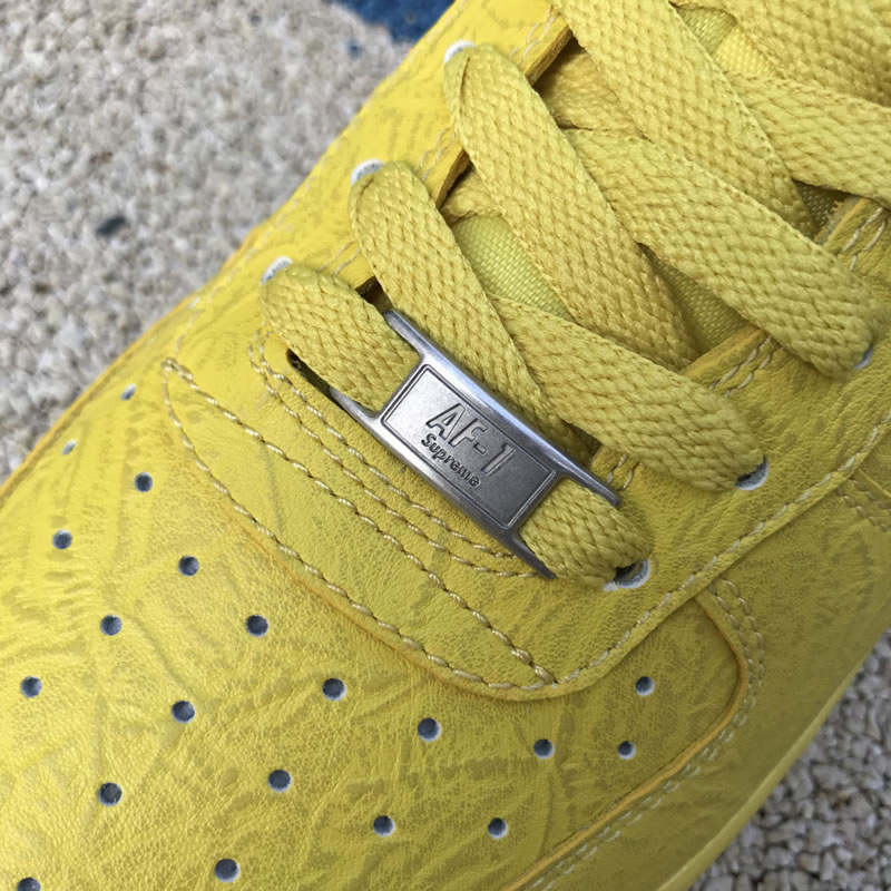 Supreme The North Face Nike Air Force 1 Sup AF1 Low Yellow Black AR3066-400 Detail Image