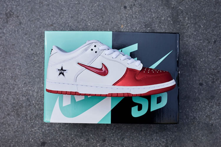 Supreme Nike Sb Dunk Low Red White 2019 Shoes Ck3480 600 (8) - newkick.app