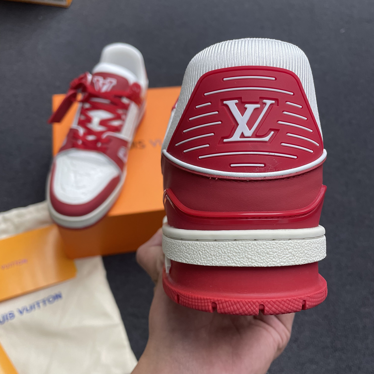 Louis Vuitton Trainer Red White 1a8pk6 (6) - newkick.app