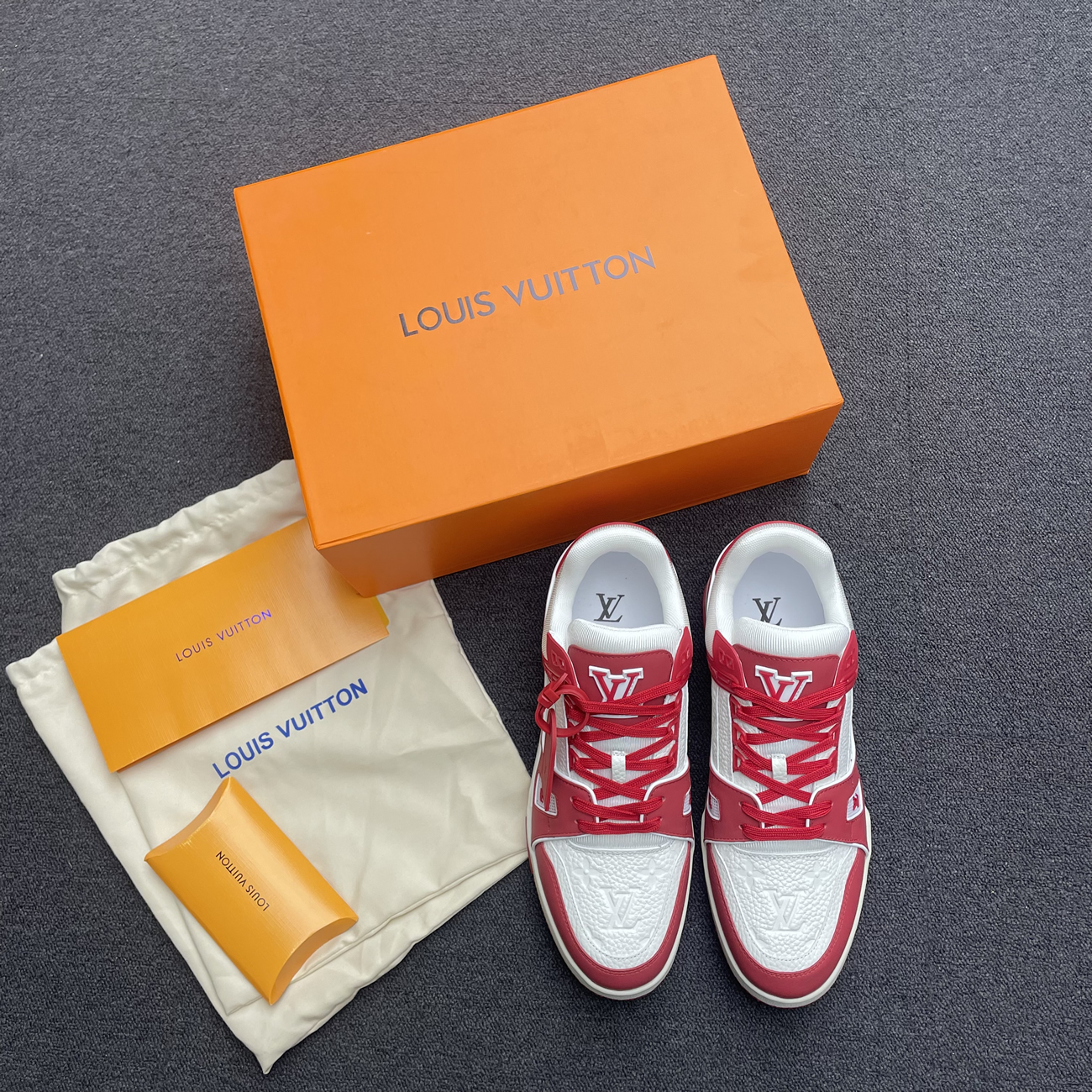 Louis Vuitton Trainer Red White 1a8pk6 (7) - newkick.app