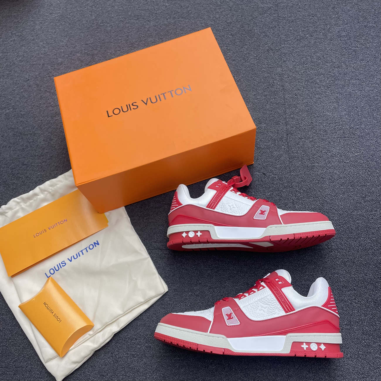 Louis Vuitton Trainer Red White 1a8pk6 (8) - newkick.app