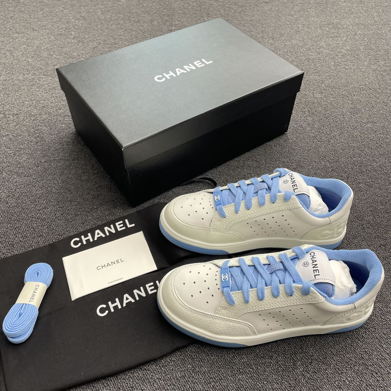 Chanel 22p Trainer White Black Burgundy Light Pink Blue (11) - newkick.app