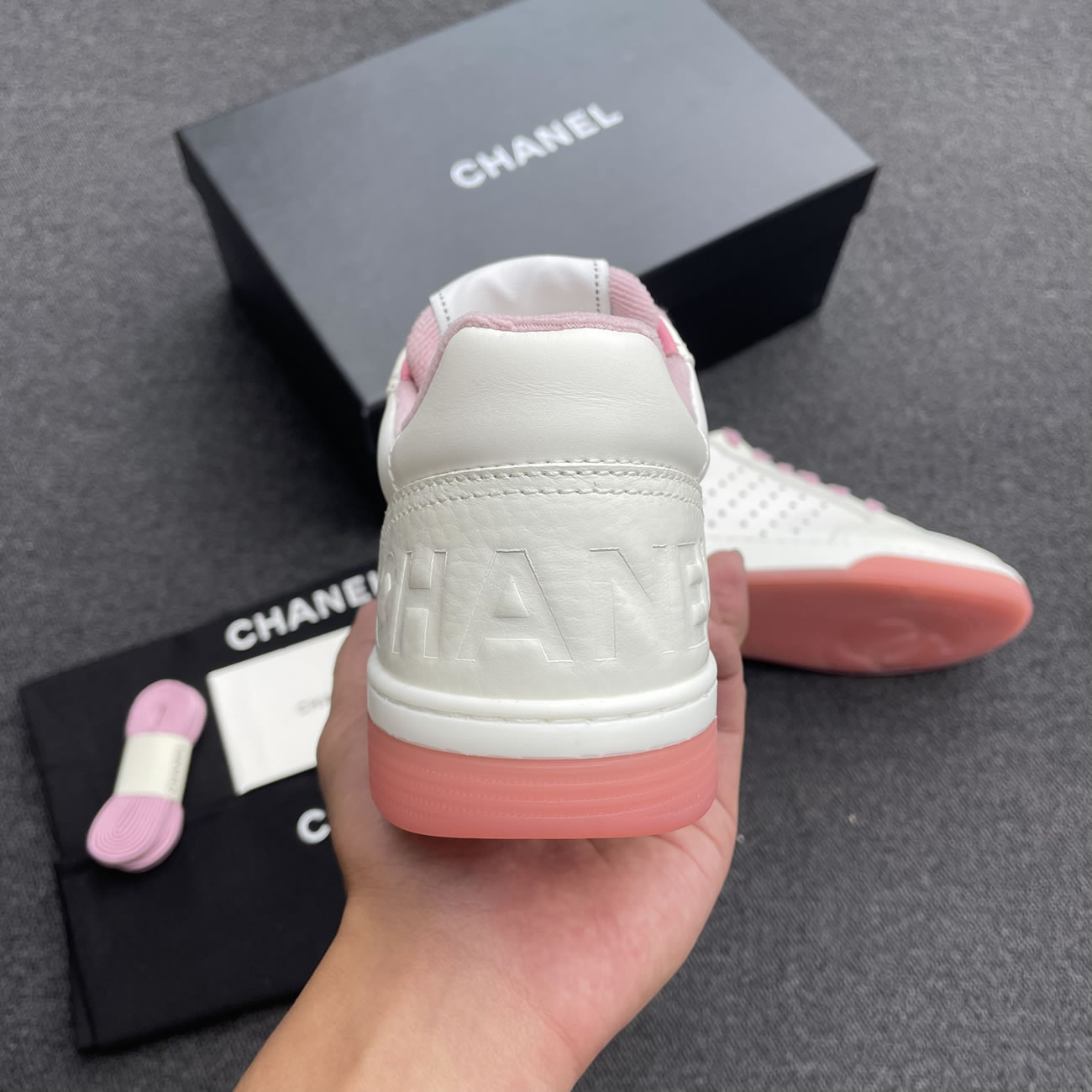 Chanel 22p Trainer White Black Burgundy Light Pink Blue (21) - newkick.app