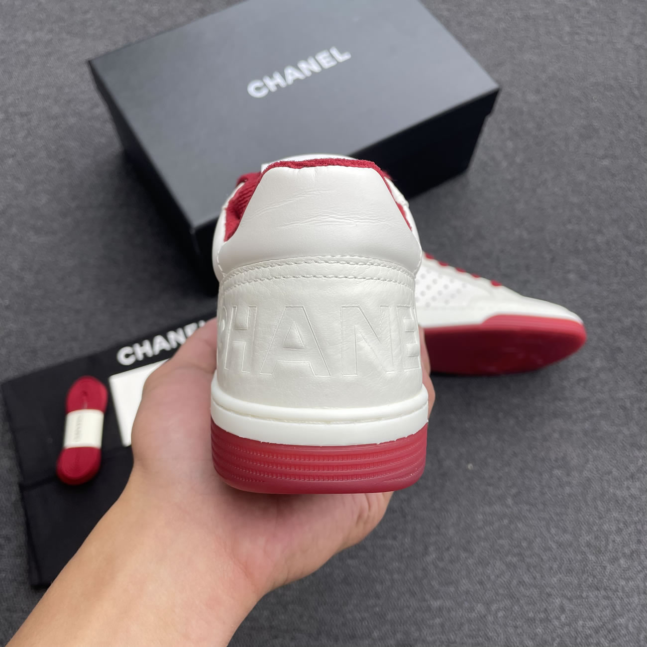 Chanel 22p Trainer White Black Burgundy Light Pink Blue (32) - newkick.app