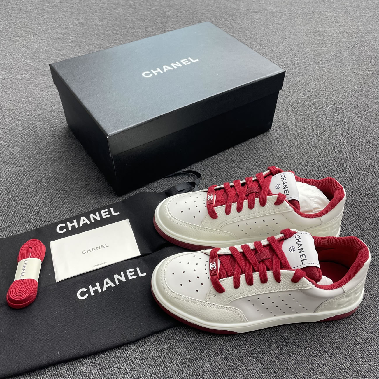 Chanel 22p Trainer White Black Burgundy Light Pink Blue (33) - newkick.app