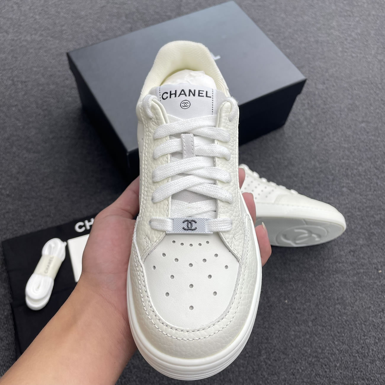 Chanel 22p Trainer White Black Burgundy Light Pink Blue (9) - newkick.app