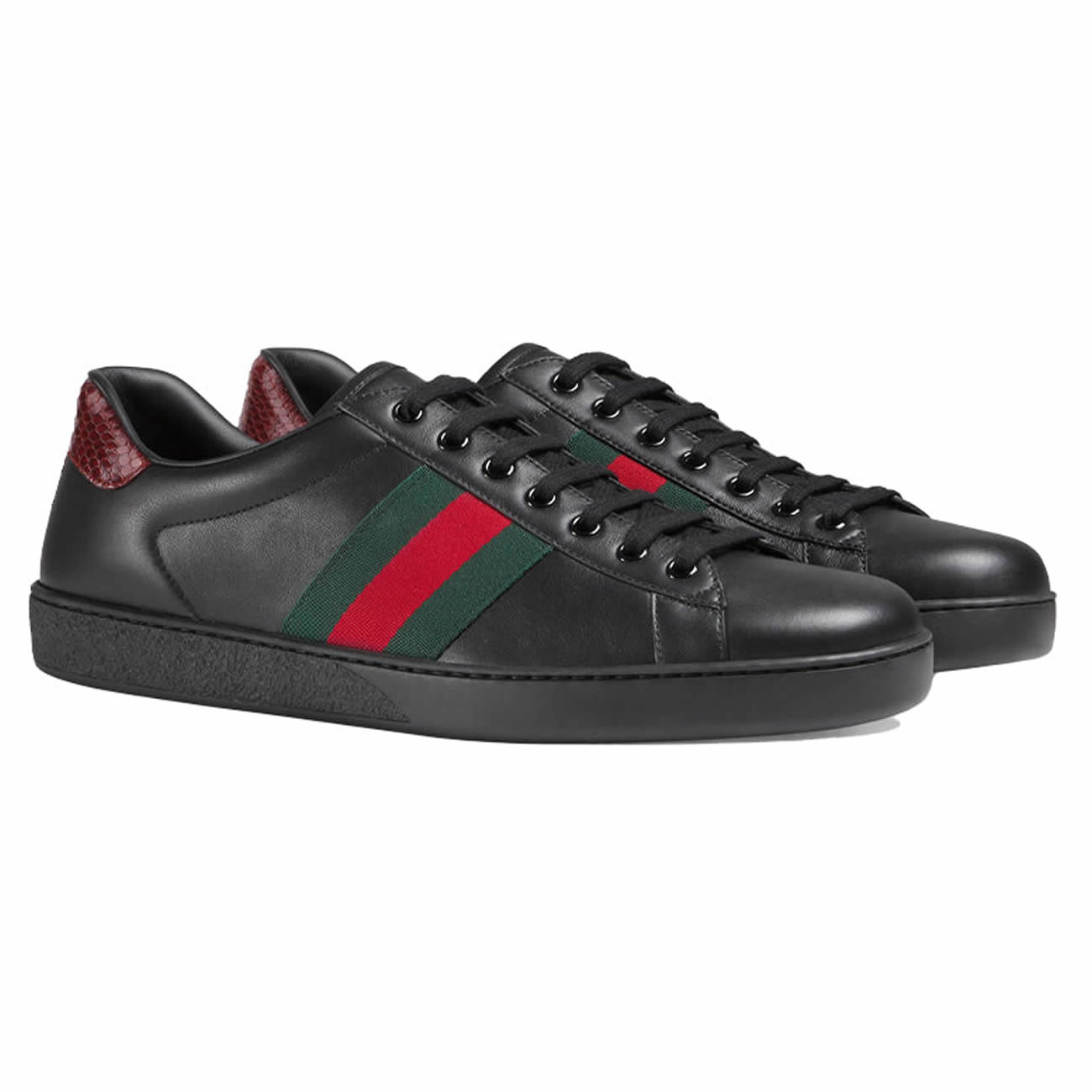 Gucci Ace Leather Black 386750 02jr0 1078 (3) - newkick.app