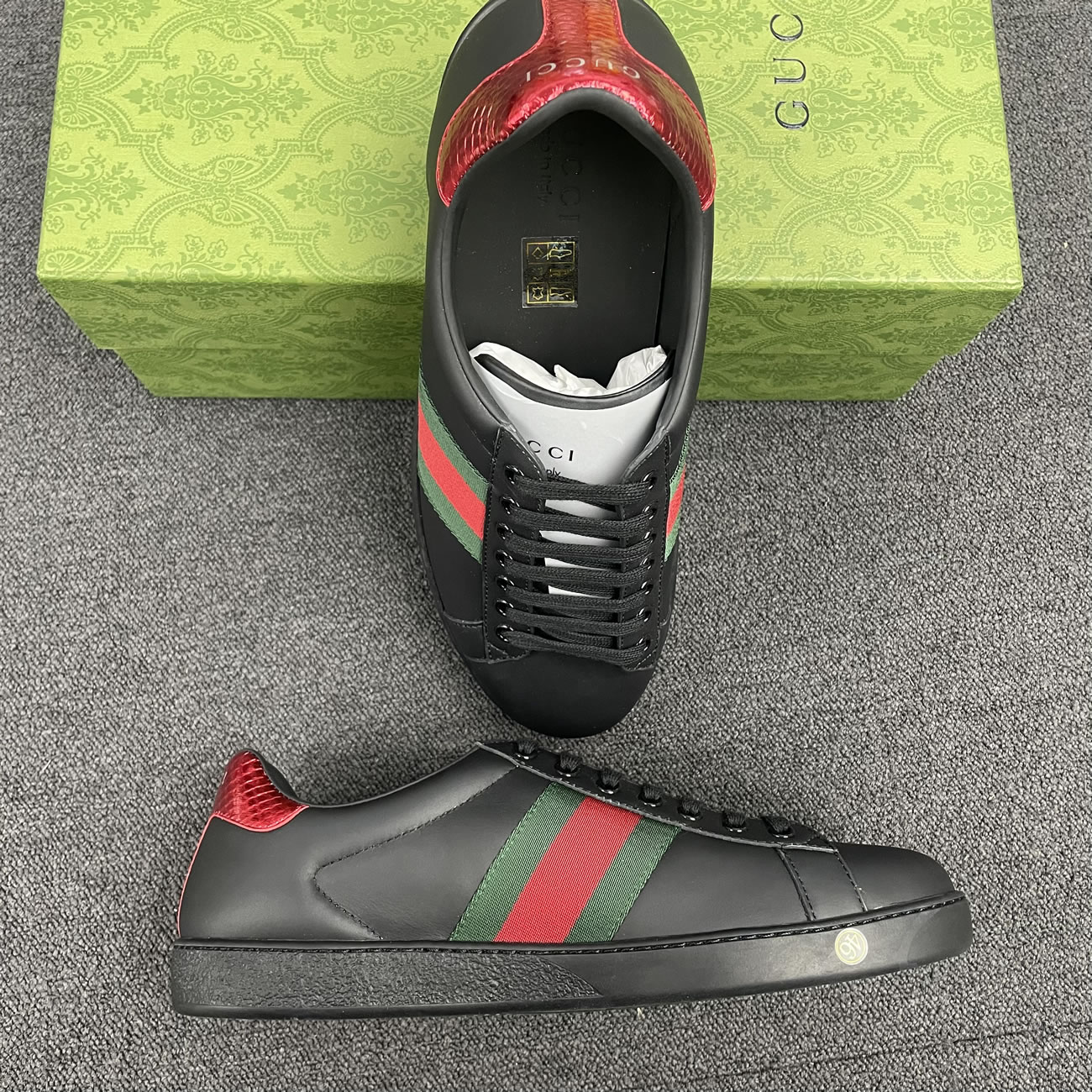 Gucci Ace Leather Black 386750 02jr0 1078 (8) - newkick.app