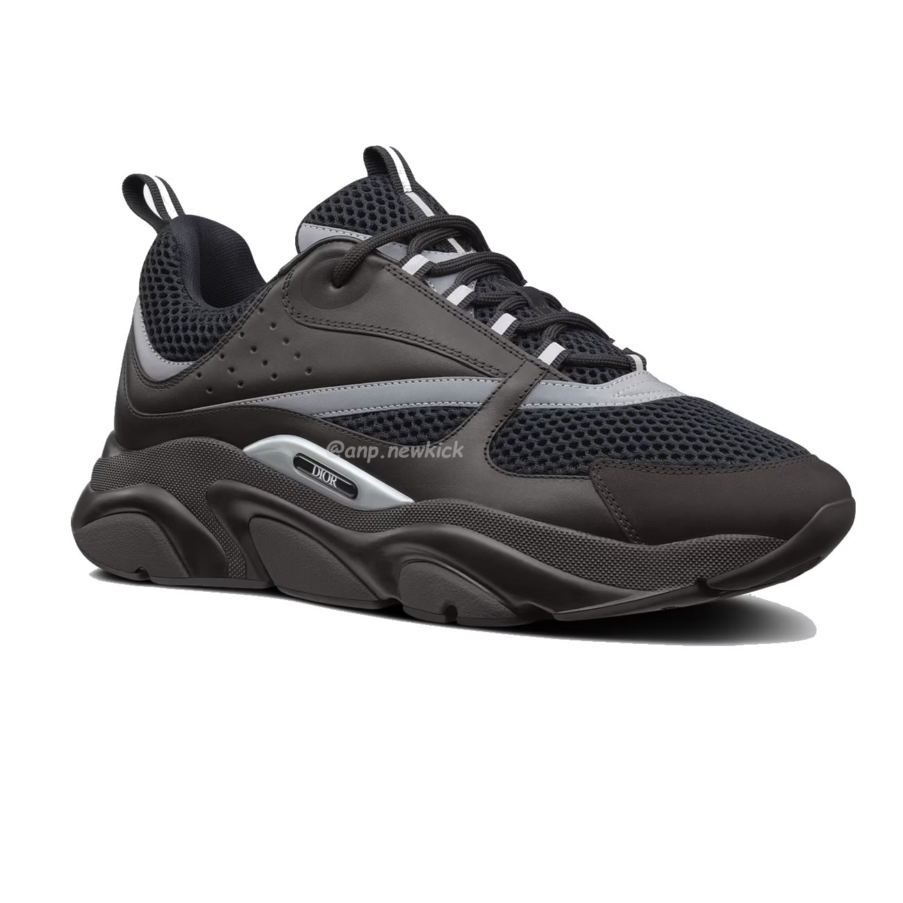 Dior B22 Sneaker Black Technical Mesh And Smooth Calfskin (2) - newkick.app