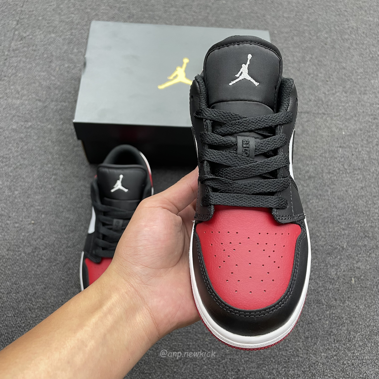 Air Jordan 1 Low Bred Toe Gs 553560 612 (11) - newkick.app