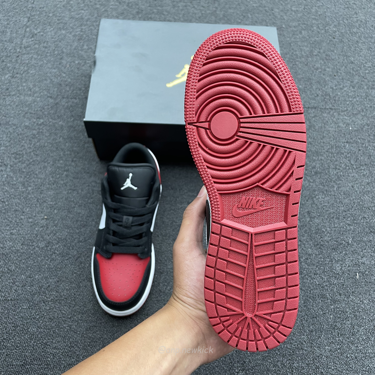 Air Jordan 1 Low Bred Toe Gs 553560 612 (13) - newkick.app